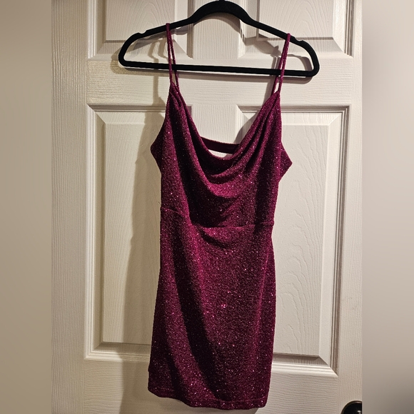 Windsor Dresses & Skirts - Magenta Glitter Mini Dress from Windsor. Large. Brand New.